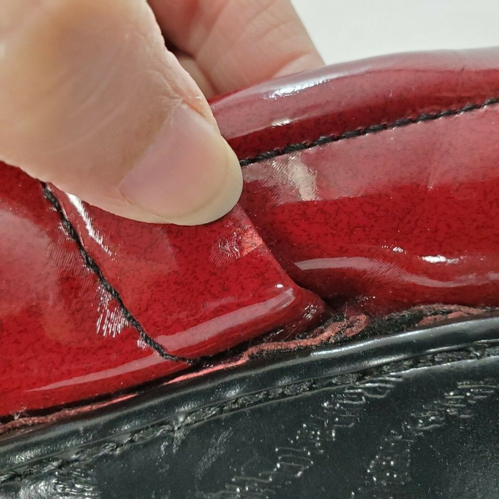 Born Mules Clogs Vegan Red Patent Slip On Nurse - Picture 5 of 8